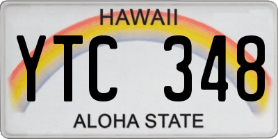 HI license plate YTC348
