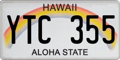 HI license plate YTC355
