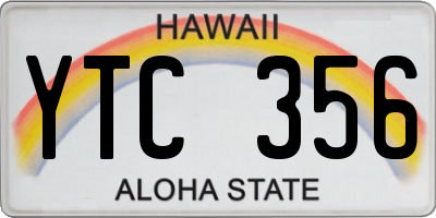 HI license plate YTC356
