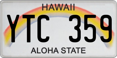 HI license plate YTC359