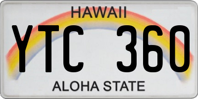 HI license plate YTC360