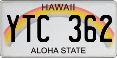 HI license plate YTC362