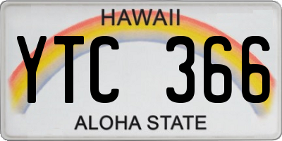 HI license plate YTC366