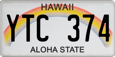 HI license plate YTC374
