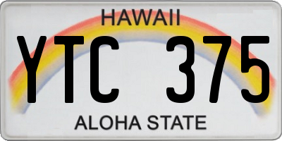 HI license plate YTC375