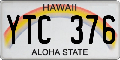 HI license plate YTC376