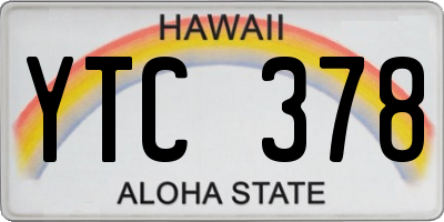 HI license plate YTC378