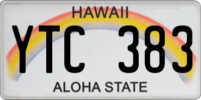 HI license plate YTC383
