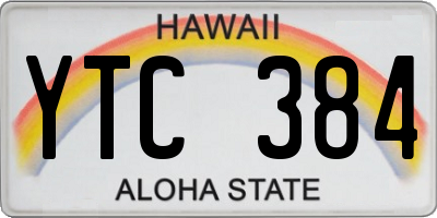 HI license plate YTC384
