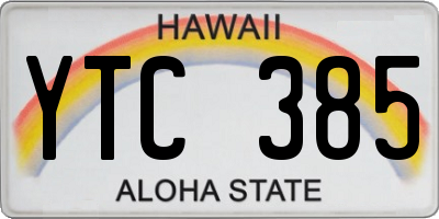 HI license plate YTC385