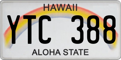 HI license plate YTC388