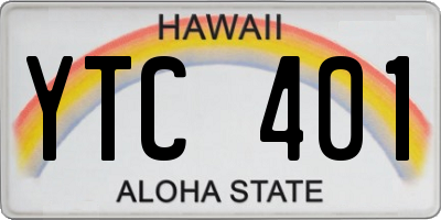 HI license plate YTC401