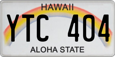 HI license plate YTC404