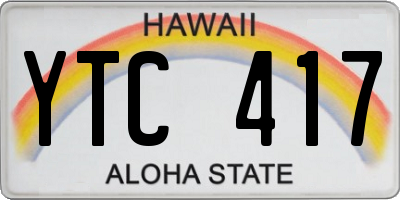 HI license plate YTC417