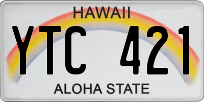HI license plate YTC421