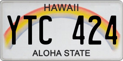 HI license plate YTC424