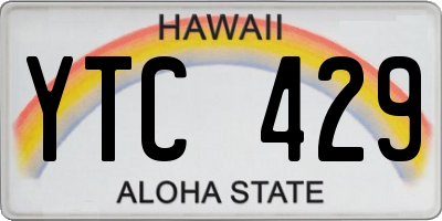 HI license plate YTC429