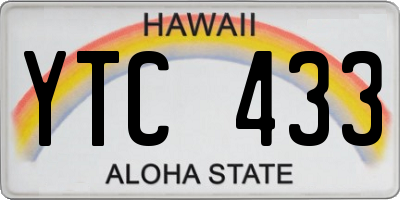 HI license plate YTC433