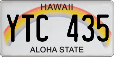 HI license plate YTC435