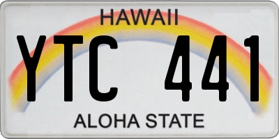 HI license plate YTC441