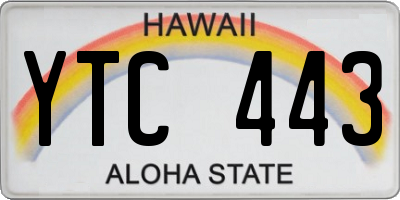 HI license plate YTC443