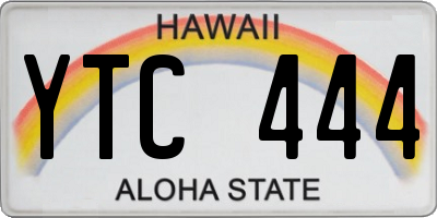 HI license plate YTC444