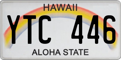 HI license plate YTC446