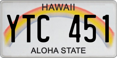 HI license plate YTC451