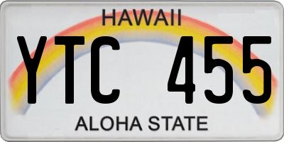 HI license plate YTC455