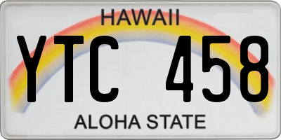 HI license plate YTC458