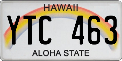 HI license plate YTC463