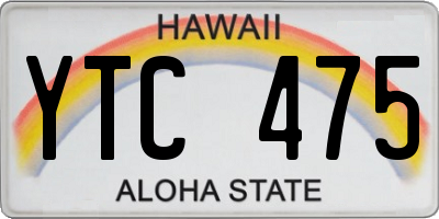 HI license plate YTC475