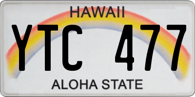 HI license plate YTC477