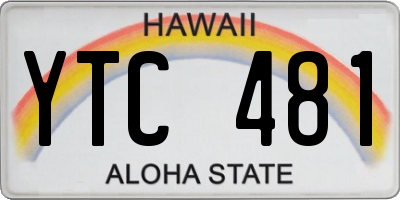 HI license plate YTC481