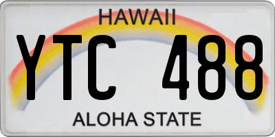 HI license plate YTC488