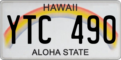 HI license plate YTC490