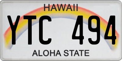 HI license plate YTC494
