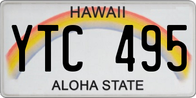 HI license plate YTC495