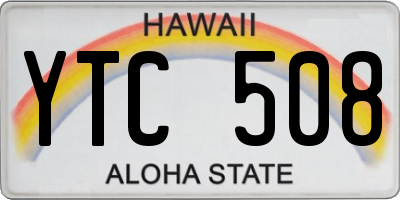 HI license plate YTC508