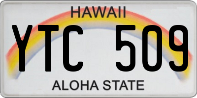 HI license plate YTC509