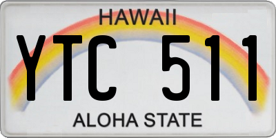 HI license plate YTC511