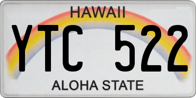 HI license plate YTC522