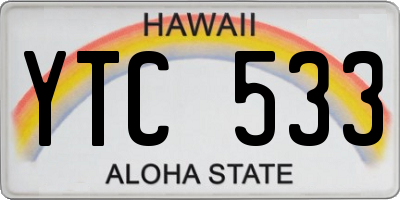 HI license plate YTC533
