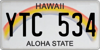 HI license plate YTC534