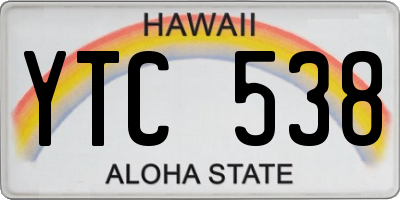 HI license plate YTC538