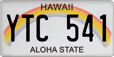 HI license plate YTC541