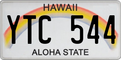 HI license plate YTC544