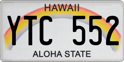 HI license plate YTC552