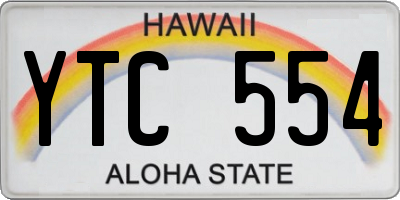 HI license plate YTC554