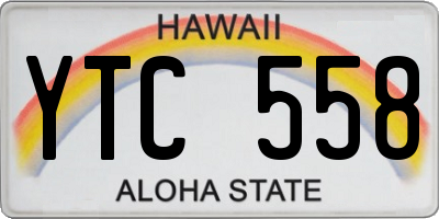 HI license plate YTC558